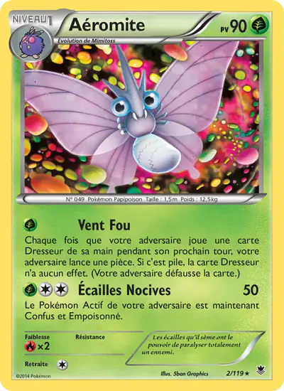 Image de la carte Pokemon Aéromite 2/119