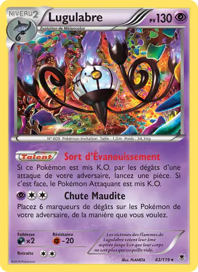 Image de la carte Pokemon Lugulabre 43/119