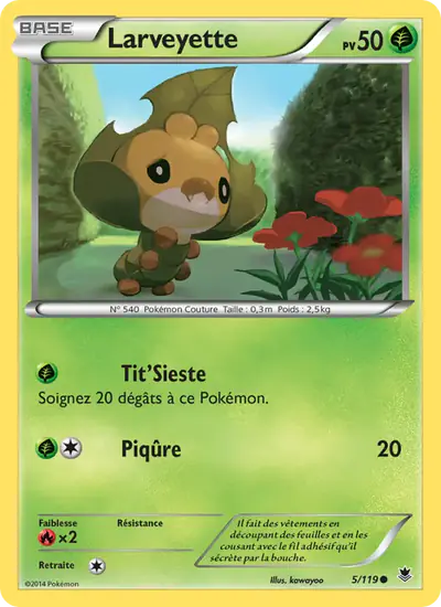 Image de la carte Pokemon Larveyette 5/119