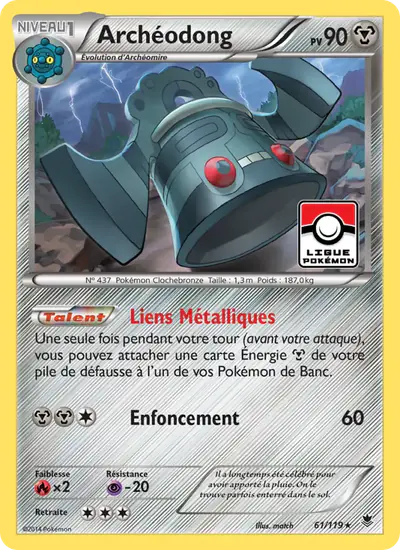 Image de la carte Pokemon Archéodong 61/119