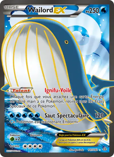 Image de la carte Pokemon Wailord EX 147/160
