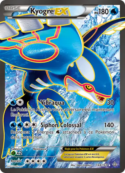 Image de la carte Pokemon Kyogre EX 148/160