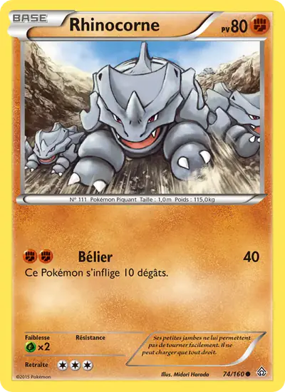 Image de la carte Pokemon Rhinocorne 74/160
