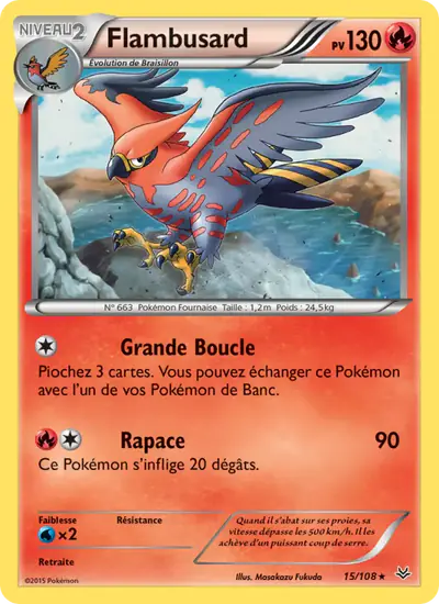 Image de la carte Pokemon Flambusard 15/108