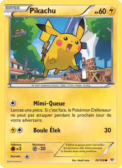 Image de la carte Pokemon Pikachu 20/108