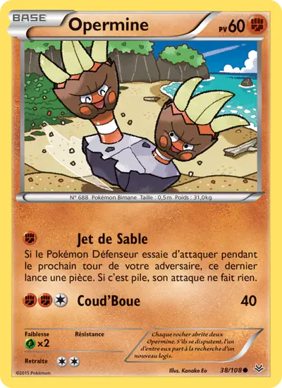 Image de la carte Pokemon Opermine 38/108