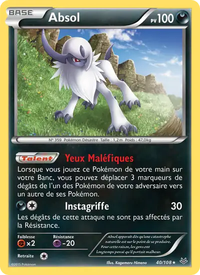 Image de la carte Pokemon Absol 40/108
