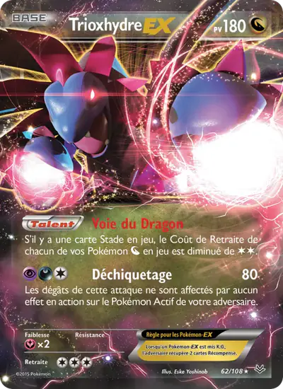 Image de la carte Pokemon Trioxhydre EX 62/108