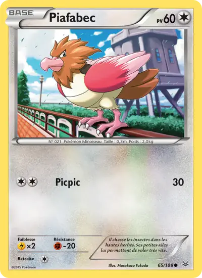Image de la carte Pokemon Piafabec 65/108