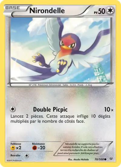Image de la carte Pokemon Nirondelle 70/108