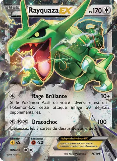 Image de la carte Pokemon Rayquaza EX 75/108