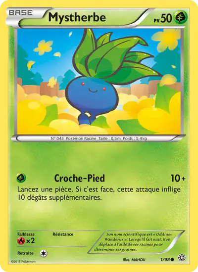 Image de la carte Pokemon Mystherbe 1/98