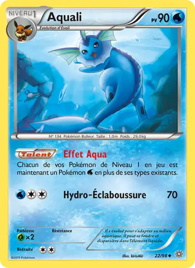 Image de la carte Pokemon Aquali 22/98