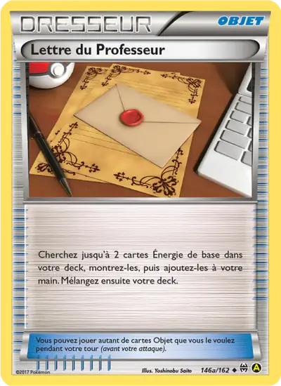Image de la carte Pokemon Lettre du Professeur 146a/162