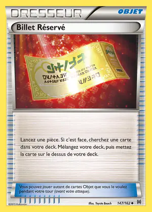 Billet R&eacute;serv&eacute; 147/162