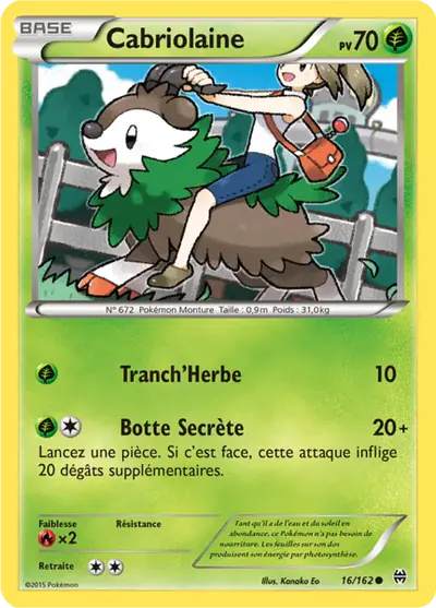 Image de la carte Pokemon Cabriolaine 16/162