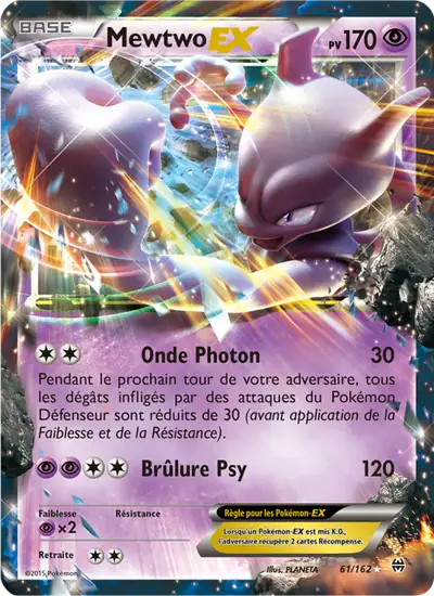 Image de la carte Pokemon Mewtwo EX 61/162