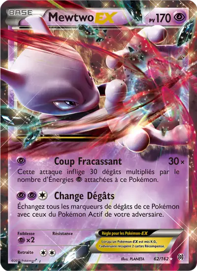 Image de la carte Pokemon Mewtwo EX 62/162