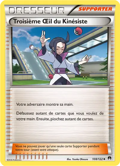 Image de la carte Pokemon Troisième Œil du Kinésiste 108/122