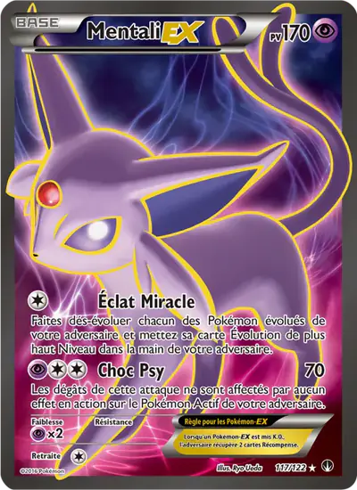 Image de la carte Pokemon Mentali EX 117/122
