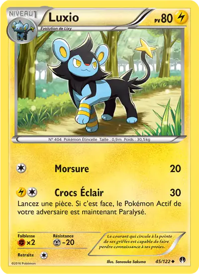 Image de la carte Pokemon Luxio 45/122