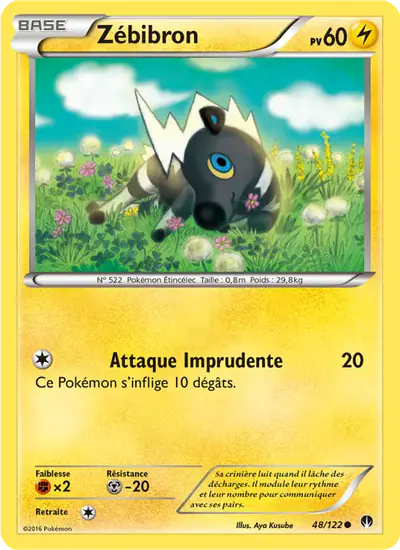 Image de la carte Pokemon Zébibron 48/122
