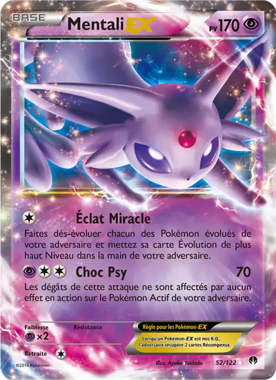 Image de la carte Pokemon Mentali EX 52/122