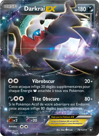 Image de la carte Pokemon Darkrai EX 74/122