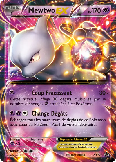 Image de la carte Pokemon Mewtwo EX XY107/211
