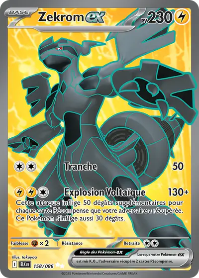 Image de la carte Pokemon Zekrom ex 158/86