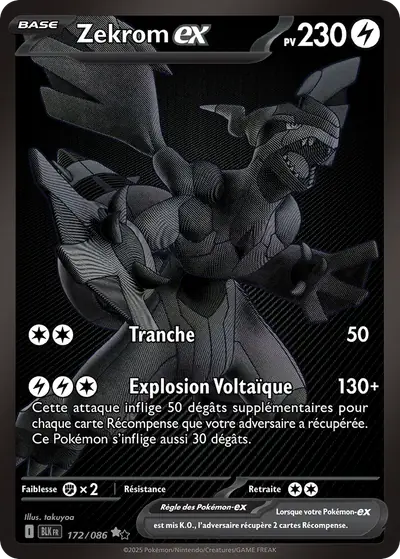 Image de la carte Pokemon Zekrom ex 172/86