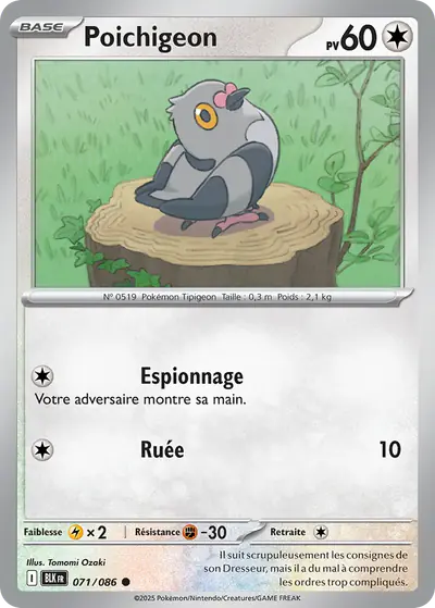 Image de la carte Pokemon Poichigeon 071/86