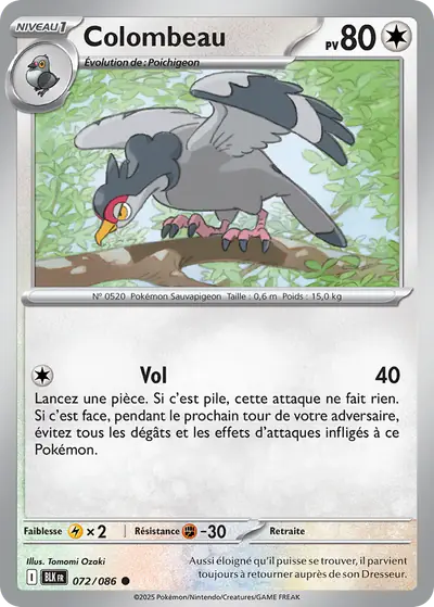 Image de la carte Pokemon Colombeau 072/86