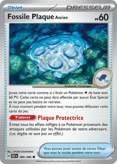 Image de la carte Pokemon Fossile Plaque Ancien 080/86