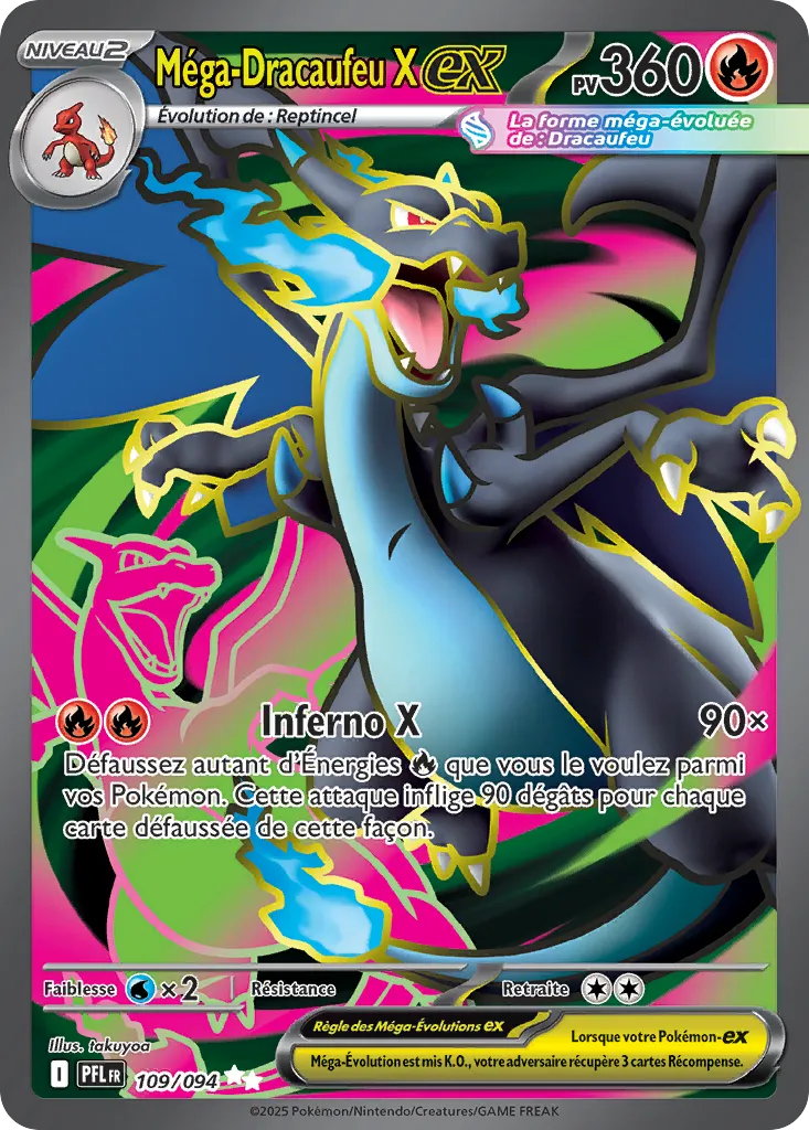 Carte Pokémon Méga-Dracaufeu X ex 109/094 - Flammes Fantasmagoriques ...