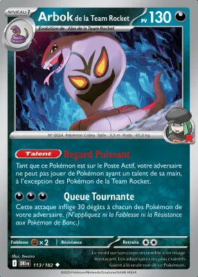 Arbok de la Team Rocket 113/182