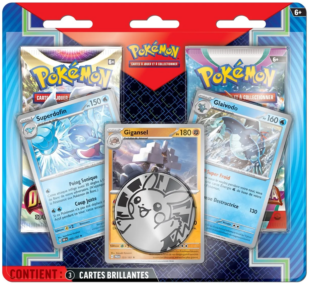 Duo-Pack + 3 Cartes Promo - Pokémon Superdofin, Glaivodo et Gigansel